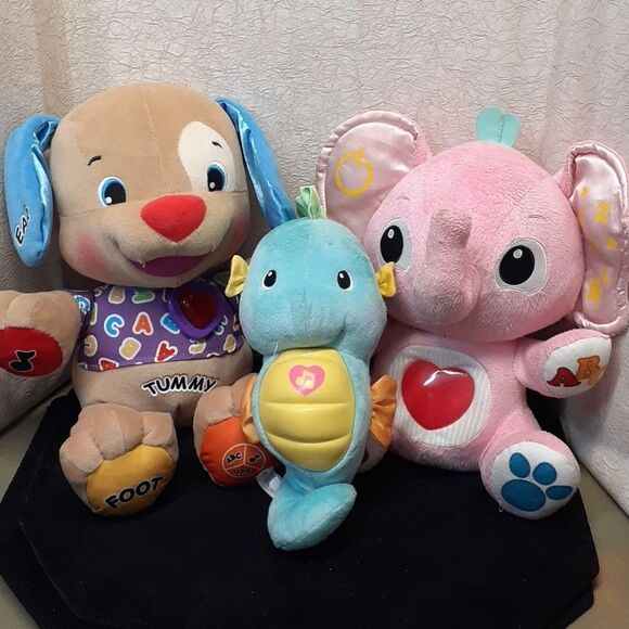 Fisher Price & Little Tykes Interactive Plush, puppy, elephant, seahorse Toys - Picture 1 of 16
